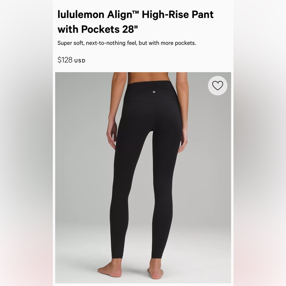 Lululemon Align High Rise Pant with Pockets, Size 6